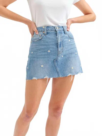 Daze Malibu Mid Waist Studded Mini Skirt In -y In Blue