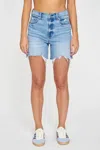 Daze Sun High Waist Cutoff Denim Shorts In Multi