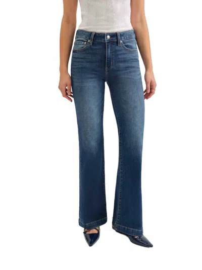 Daze Mid Rise Flare Jean In Influencer In Multi