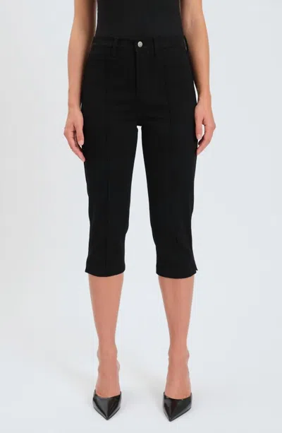 Daze Midtown High Waist Capri Jeans In Ghosted In Black