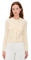 Daze Muse Embellished Cardigan Ivory In Neutral