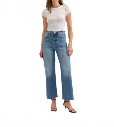 Daze Pleaser High Rise Jeans In Wide Awake Vintage In Blue