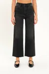 Daze Pleaser High Waist Raw Hem Crop Jeans In Multi