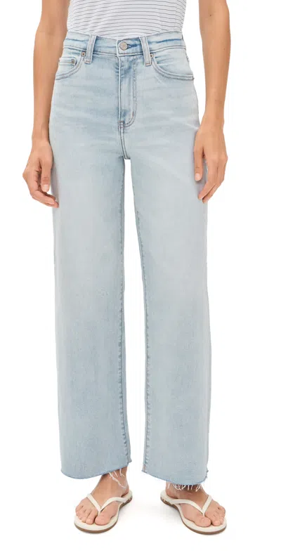 Daze Pleaser High Rise Wide Ankle Jeans Detour In Blue