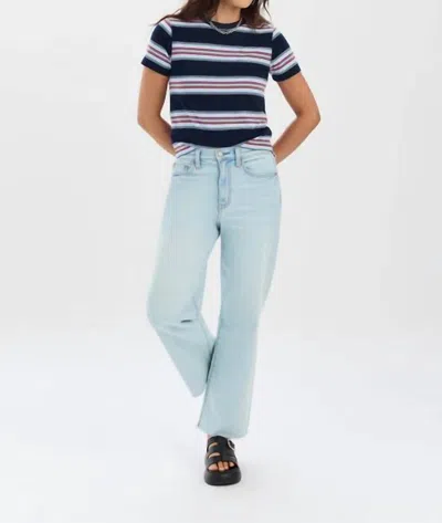 Daze Pleaser High Rise Wide Ankle Jeans In Detour In Blue