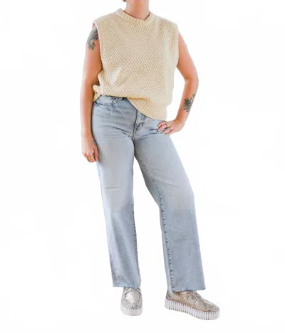 Daze Pleaser High Rise Wide Ankle Jeans In Miracle In Blue