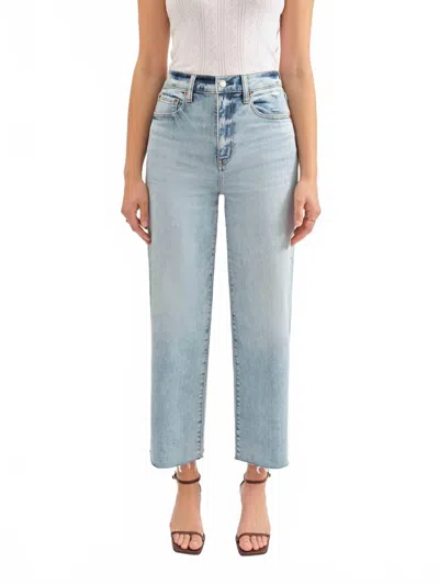 Daze Pleaser High Rise Wide Ankle Jeans In Miracle In White
