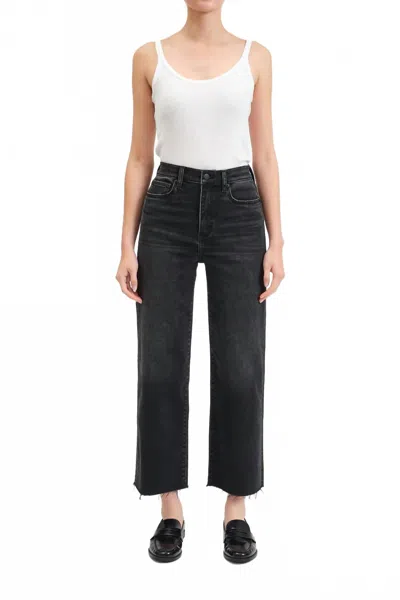 Daze Pleaser High Rise Wide Ankle Jeans In Twilight In Black