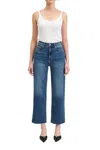Daze Pleaser High Rise Wide Ankle Jeans In Uptown In Blue