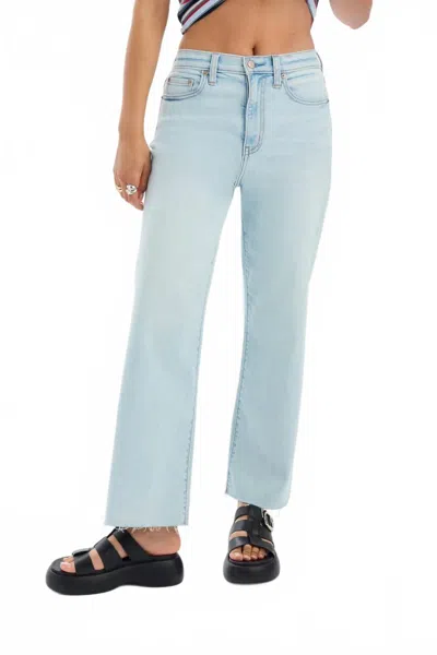 Daze Pleaser High Rise Wide Ankle Length Jeans In Detour In Blue