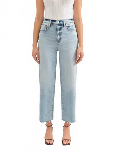 Daze Pleaser High Rise Wide Leg Ankle Jeans In Miracle In Blue