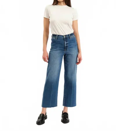 Daze Pleaser High Rise Wide Leg Jean In Indigo Wave In Blue