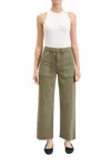 Daze Pleaser High Rise Wide Leg Jeans In Jade In Green