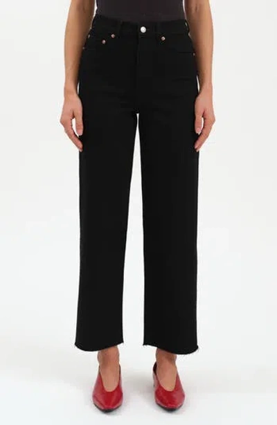 Daze Pleaser High Waist Raw Hem Crop Jeans