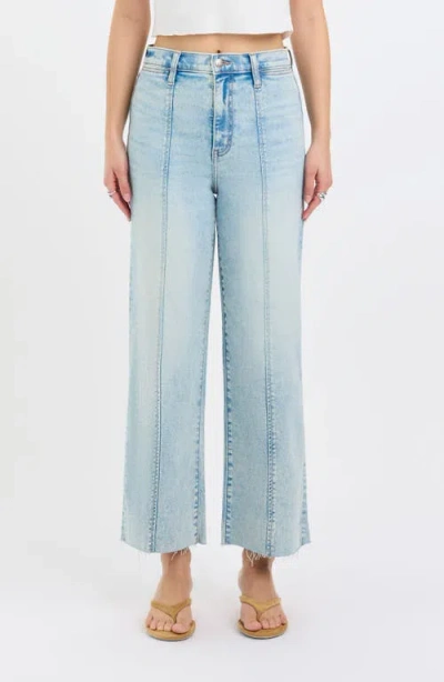 Daze Pleaser High Waist Raw Hem Crop Jeans In Animal Print