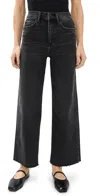 Daze Pleaser High Waist Raw Hem Crop Jeans In Twilight