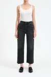Daze Pleaser High Waist Raw Hem Crop Jeans In Multi