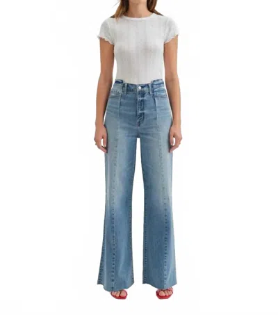 Daze Rocky Tear & Repair High Waisted Jean In Blue