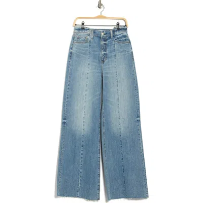 Daze Rocky Tear Repair High Waist Wide Leg Jeans In Blue