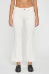 Daze The Runaway Low Rise Crop Flare Jeans In Cream In Multi