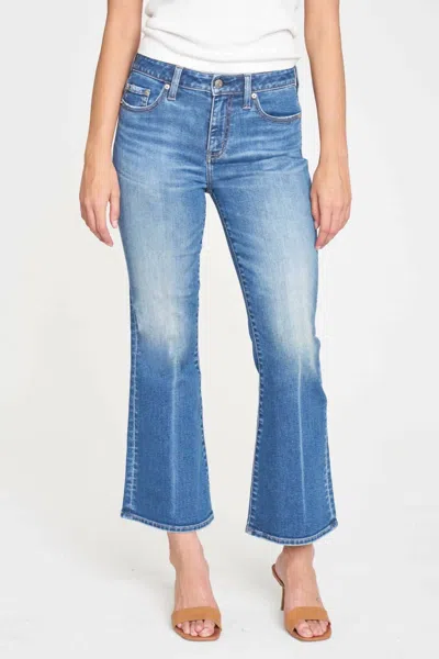 Daze Runaway Low Rise Crop Flare Jeans In Affectionate In Multi