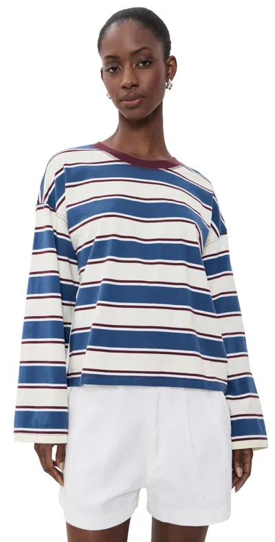 Daze Salinas Easy Long Sleeve Tee Cove Stripe In Multi