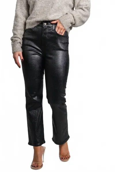 Daze Shy Girl Coated Crop Flare Jeans In Coated Star Sign In Multi