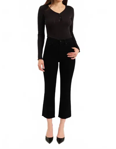Daze Shy Girl Crop Flare Jeans In After The Party In Black