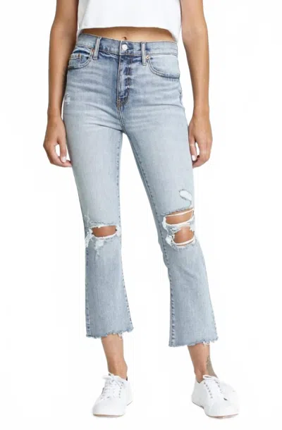 Daze Shy Girl Crop Flare Jeans In Blue