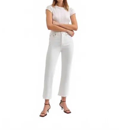 Daze Shy Girl Crop Flare Jeans In Lamb Vintage In White