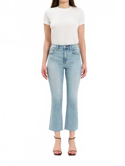 Daze Shy Girl Crop Flare Jeans In New Light In Blue