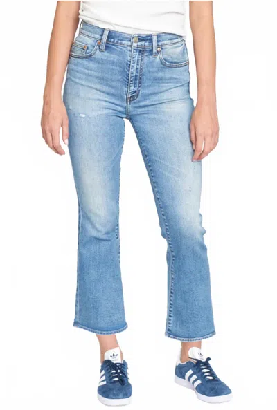 Daze Shy Girl Crop Flare Jeans In Pda In Blue