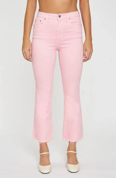 Daze Shy Girl Distressed Crop Flare Jeans In Blushing