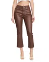 Daze Shy Girl High Rise Crop Coated Pants In Coated Espresso In Multi