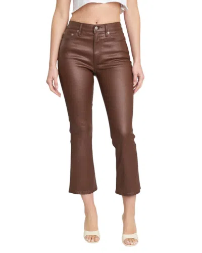 Daze Shy Girl High Rise Crop Coated Pants In Coated Espresso In Coated Malbec