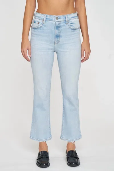 Daze Shy Girl High Rise Crop Flare Jean In Believer In Blue