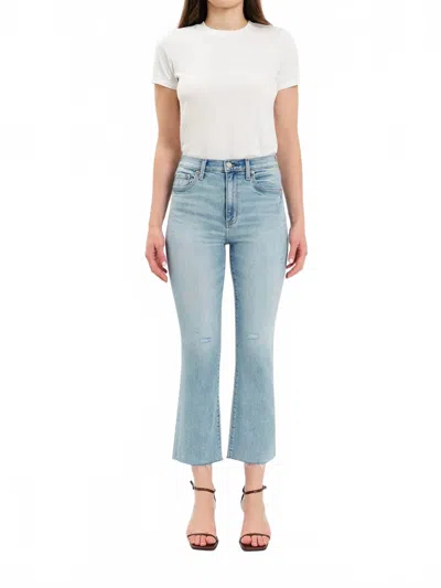 Daze Shy Girl High Rise Crop Flare Jean In New Light In Blue