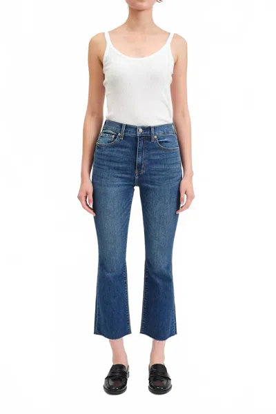 Daze Shy Girl High Rise Crop Flare Jeans In Influencer In White