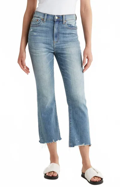 Daze Shy Girl High Rise Crop Flare Jeans In Marina Vintage In Blue