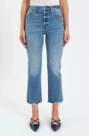 Daze Shy Girl High Waist Crop Flare Jeans In Wide Awake Vintage