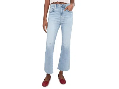 Daze Shy Girl High-rise Crop Flare In New Light In Blue