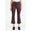 Daze Shy Girl High Rise Crop Coated Pants In Coated Espresso In Coated Malbec