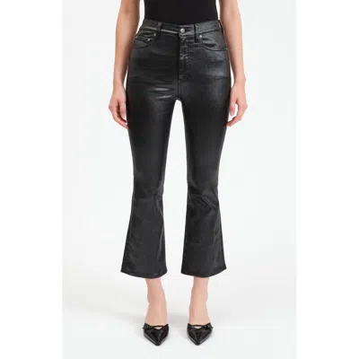 Daze Shy High Waist Coated Kick Flare Jeans In Coated Star Sign