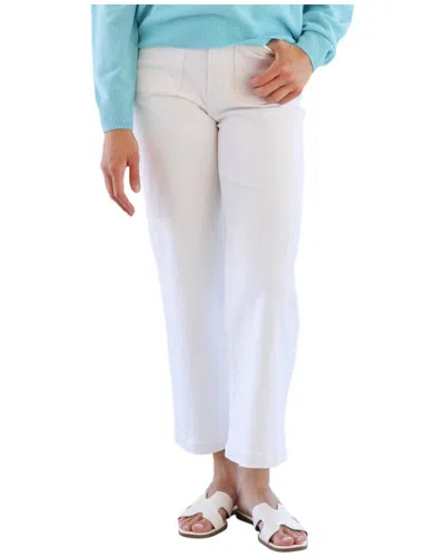Daze Siren Patch Pocket Wide Ankle Jeans In Marshmallow In White