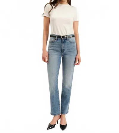 Daze Smarty High Rise Slim Straight Pants In Face To Face In Brown