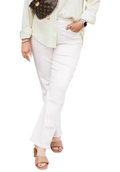 Daze Smarty Pants High Rise Slim In Cream In White