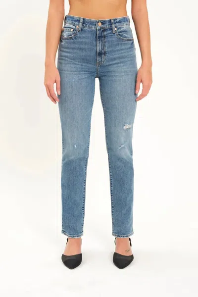 Daze Smarty Pants High Rise Slim Jeans In Blue