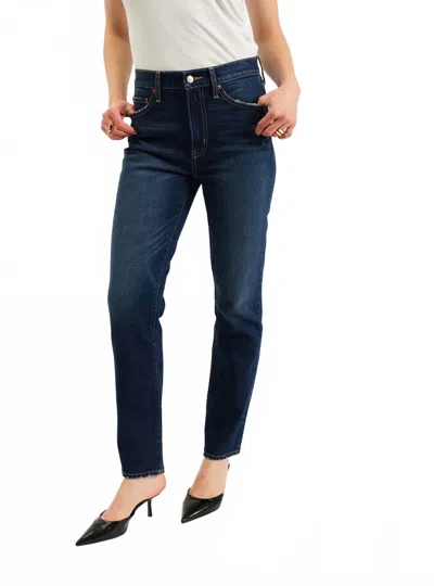 Daze Smarty Pants High Rise Slim Straight Jeans In Vintage Ink In Blue