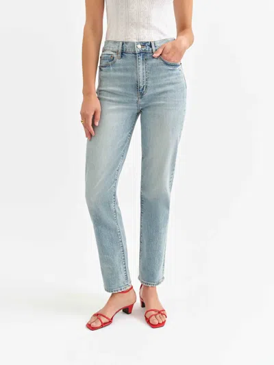 Daze Smarty Pants High Rise Slim Straight Jeans In Wink In Blue