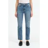 Daze Smarty Pants High Waist Ankle Slim Straight Leg Jeans In Brooklyn Vintage